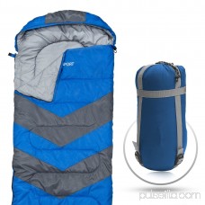 Sleeping Bag – Envelope Lightweight Portable, Waterproof, Comfort With Compression Sack - Great For 4 Season Traveling, Camping, Hiking, Outdoor Activities & Boys. (SINGLE) By Abco Tech 570762304